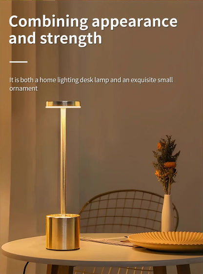 Creative Ambient Table Lamp USB Rechargeable Night Light Stepless Dimming Touch Desk Lamp 3 Colors Bedside Lamp Hotel Bar Decor