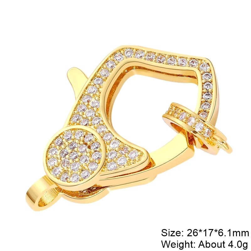 Juya 18K Real Gold Plated Accessories DIY Needlework Beads Pearls Jewelry Making Fastener Closures Lobster Lock Clasps Supplies