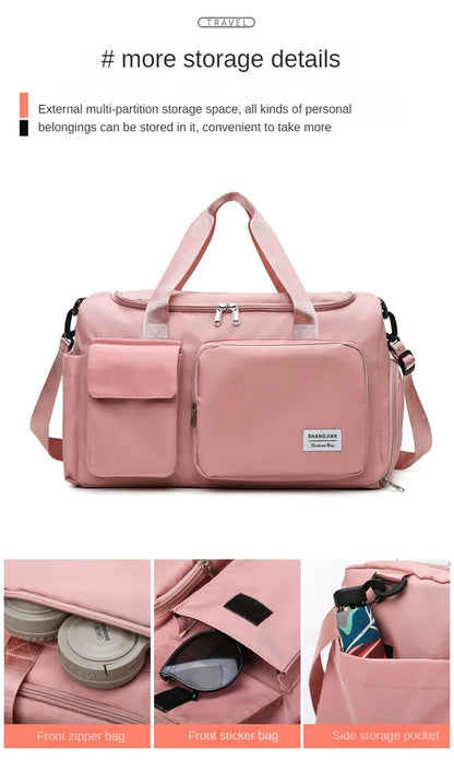Carry On Travel Bag Large Capacity Gym Bag Weekender Overnight Duffle Bags With Shoe Compartment Sports Fitness Bags for Women