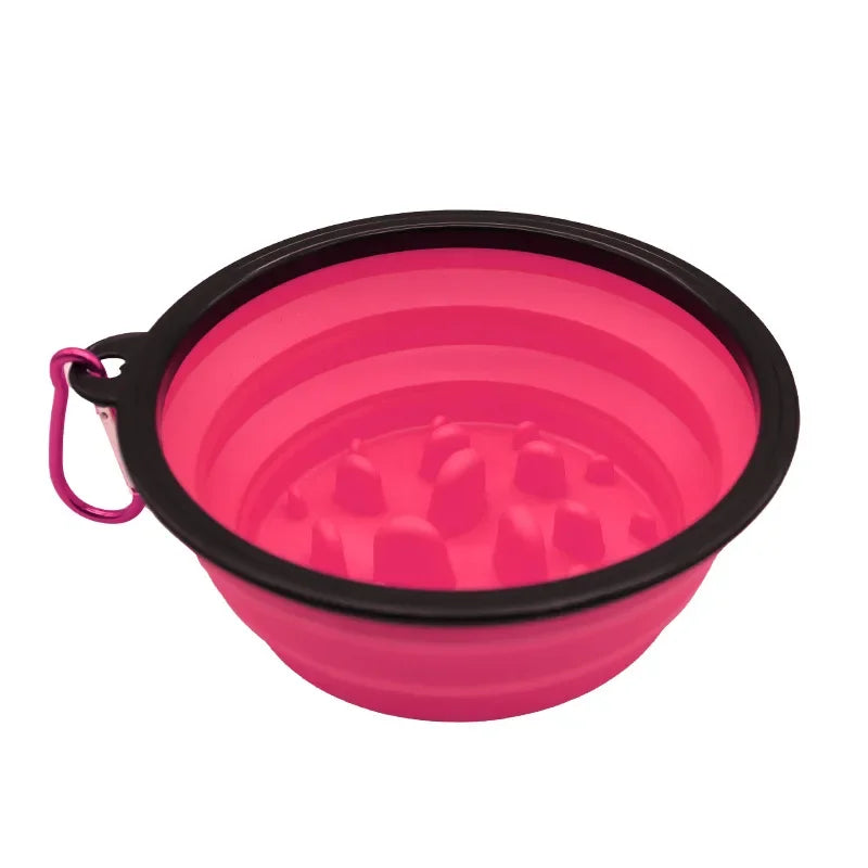 Pet Silicone Folding Bowl, Dog Slow Food Bowl, Outdoor Portable Dog Bowl, Tableware, Cat Rice Dog Bowls  Dog Water Bottle