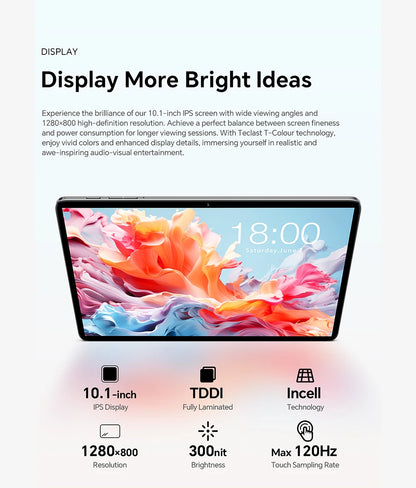 Teclast P30T Android 15 Tablet 10.1" IPS Max 12GB RAM 128GB ROM T606 8-core 6000mAh Keyboard/Case/Mouse/Stylus/Headphone/Stand