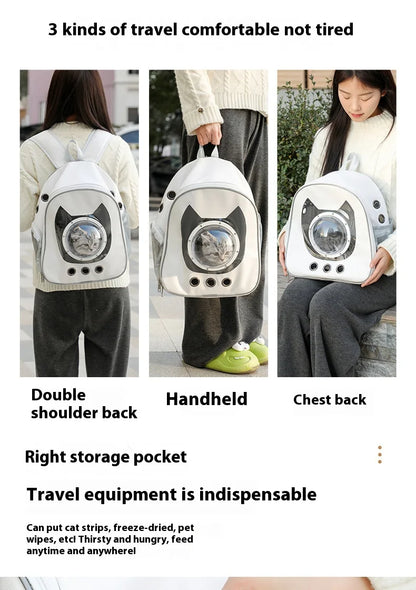 Space Capsule Pet Backpack 360° View/Breathable Mesh/Safety Strap Cat Carrier/Dog Carrier Transparent Bubble