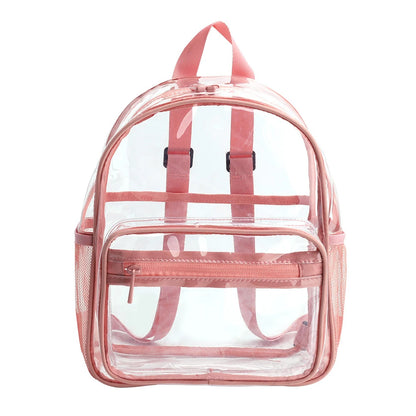 Fashion Travel Solid Color PVC Backpack Large Capacity Knapsack Handbags for Women Students Shopping Travel