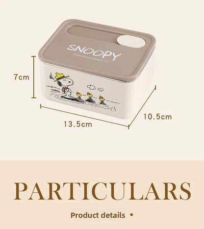 Cute Snoopy cartoon insulation lunch box multi-layer convenient to carry 304 stainless steel large capacity lunch box gift