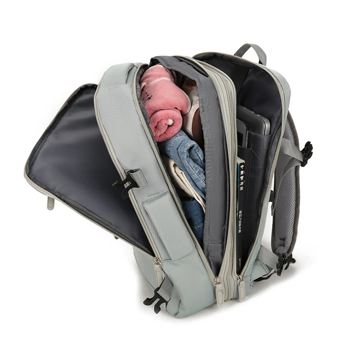 Expandable Travel Backpack - Multipocket Oxford Laptop Bag W/ Dedicated Compartment & Dual Access Zippers for Commute