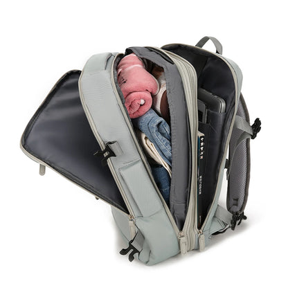 Expandable Travel Backpack - Multipocket Oxford Laptop Bag W/ Dedicated Compartment & Dual Access Zippers for Commute