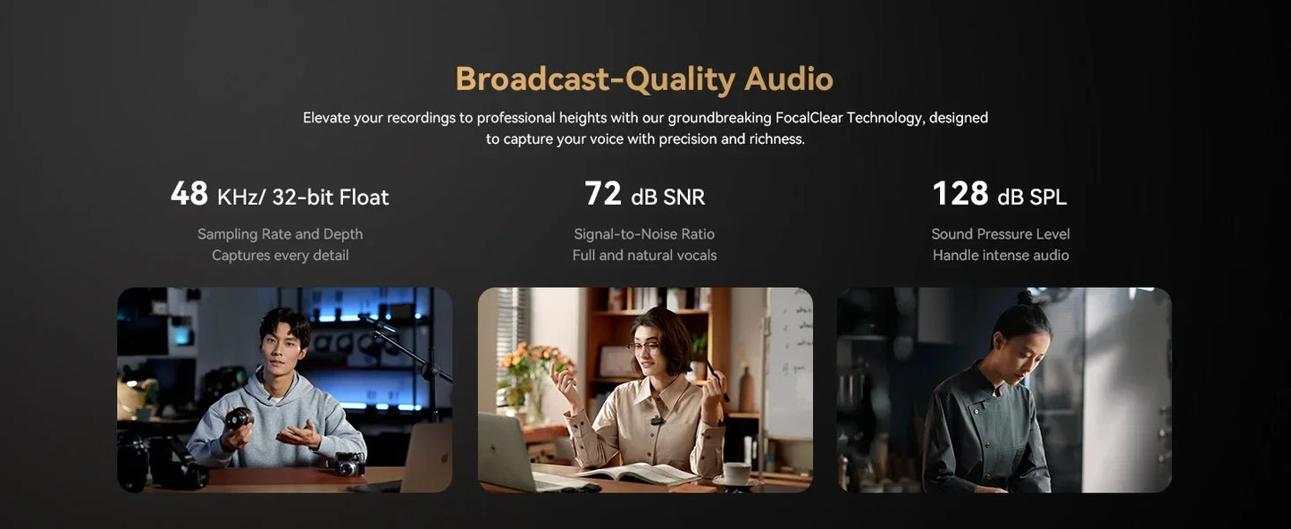 Hollyland LARK MAX 2 Professional Wireless Lavalier Mini Microphone for iPhone iPad Android Live Broadcast Gaming Recording Vlog