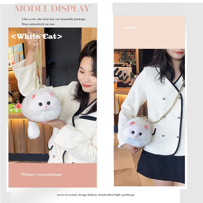 Design Patent Women Shoulder Female Cat Bag Shoppers Simple Fashion Zipper Handbags Shoulder Large Capacity Tote  Clutch Bags