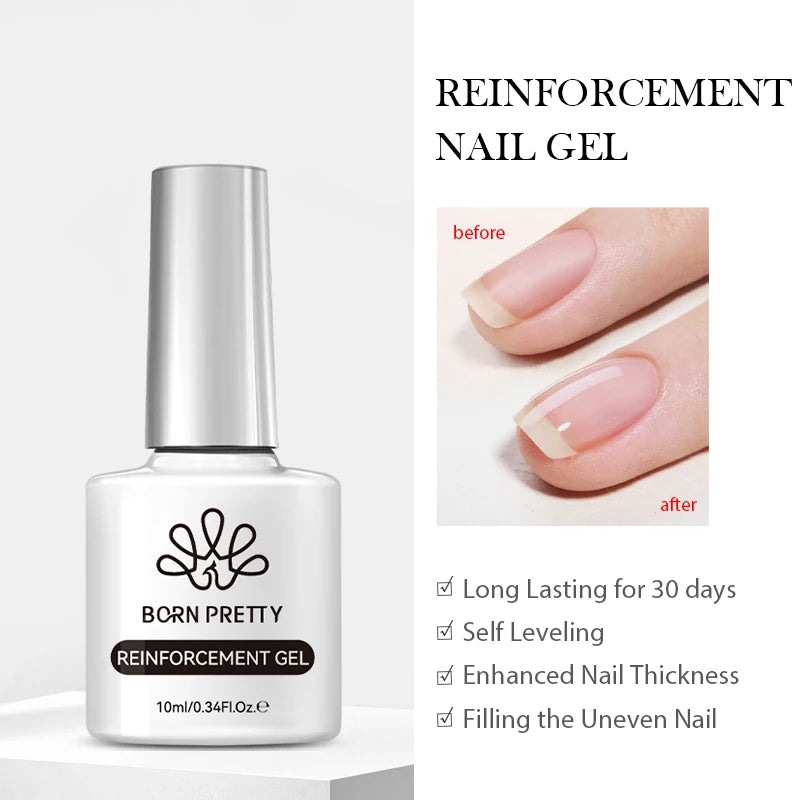 BORN PRETTY 10ml Wine Red Glitter Jelly Nude Gel Nail Polish Soak Off Translucent Color UV Light Cure for Nail Art DIY at Home