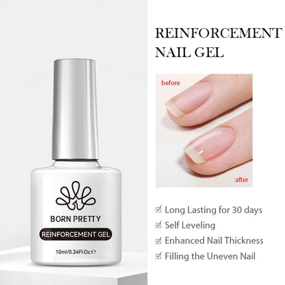 BORN PRETTY 10ml Wine Red Glitter Jelly Nude Gel Nail Polish Soak Off Translucent Color UV Light Cure for Nail Art DIY at Home