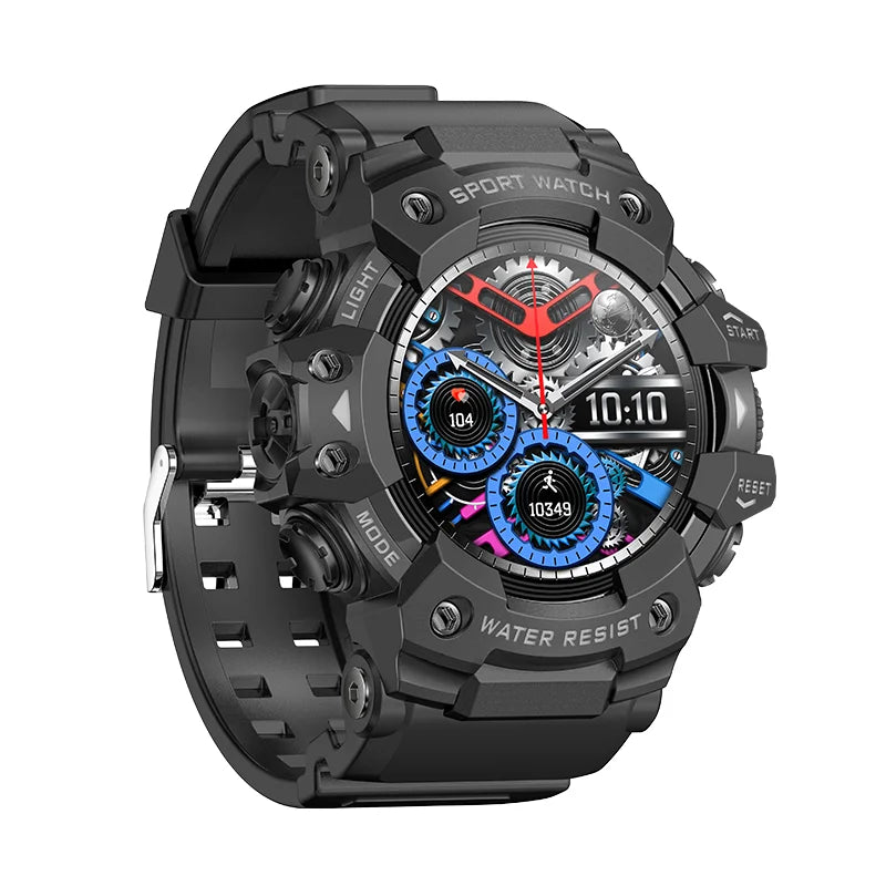 2025New Outdoor Sports Flashlight Fitness Smart Watch Bluetooth Call Multiple Sports Modes Compass Waterproof Outdoor Durable