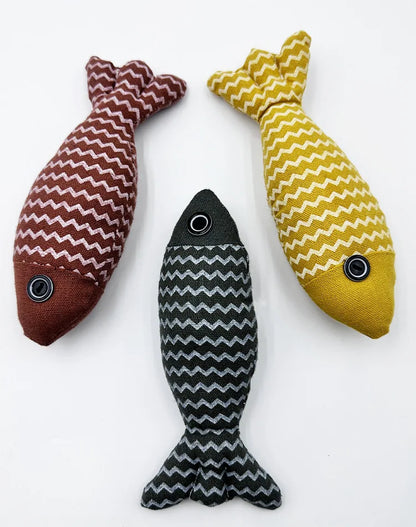 Cat Toys Saury Fish Crinkle Sound Soft and Durable Interactive Kitten Kicker for Indoor Kitty Exercise for All Breeds