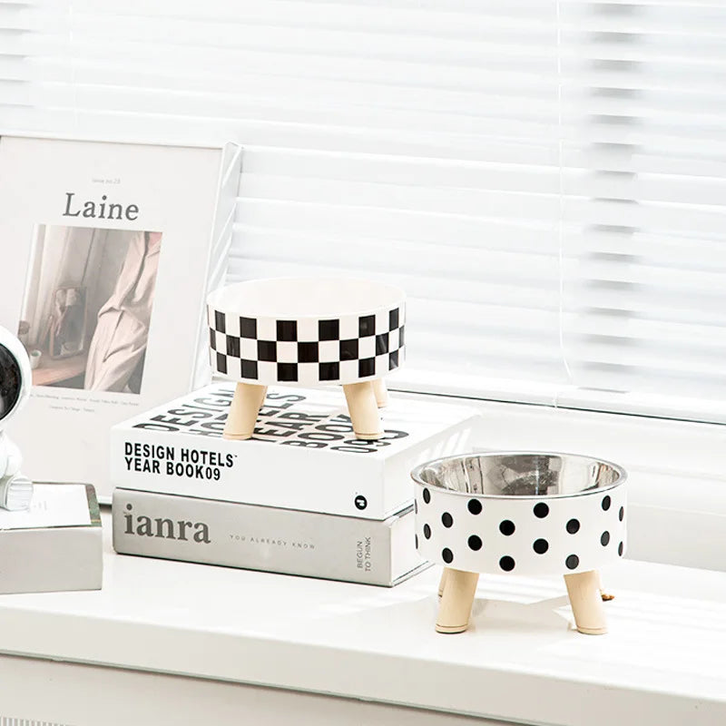 Pet Bowl Anti-knock Non-slip Four-corner Large Capacity Dog Rice Bowl Anti-cervical Cat Pet Single