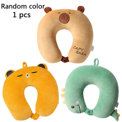 Random Color 1PC Soft Travel Pillow with Foam Particles for Comfort on Airplanes Cars and Home Office Use Stuffed Toy