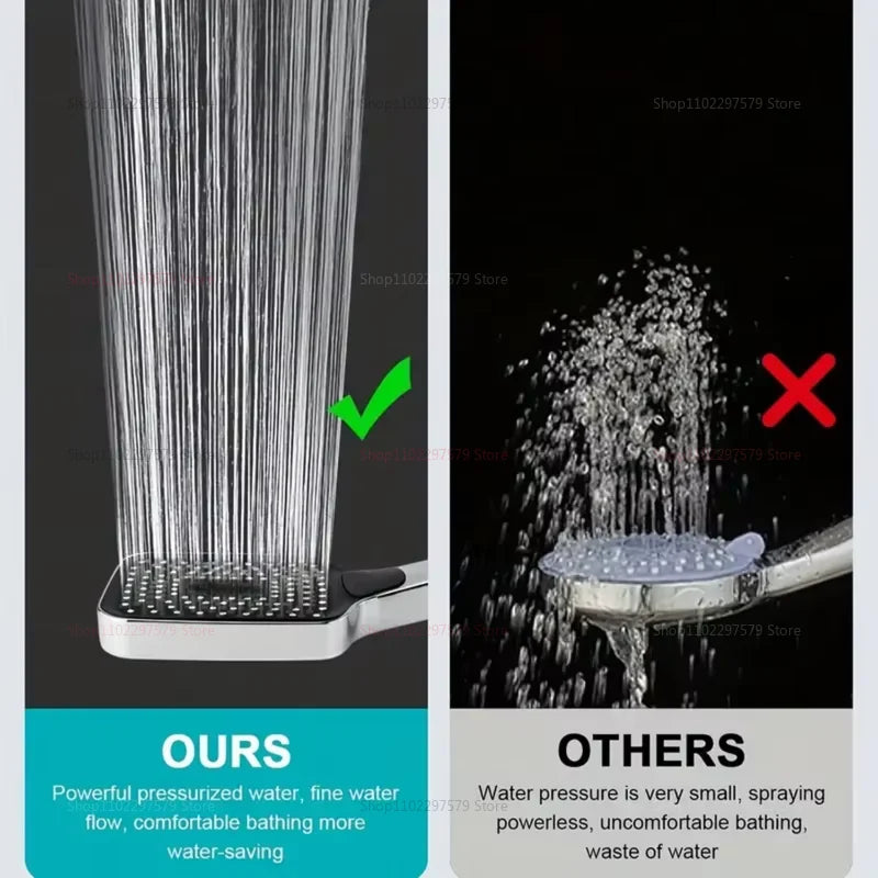 Pressurized Nozzle Bathroom Shower Head High Pressure Water Saving Sprayer ABS Bathroom Accessories Chrome Rainfall Shower Head