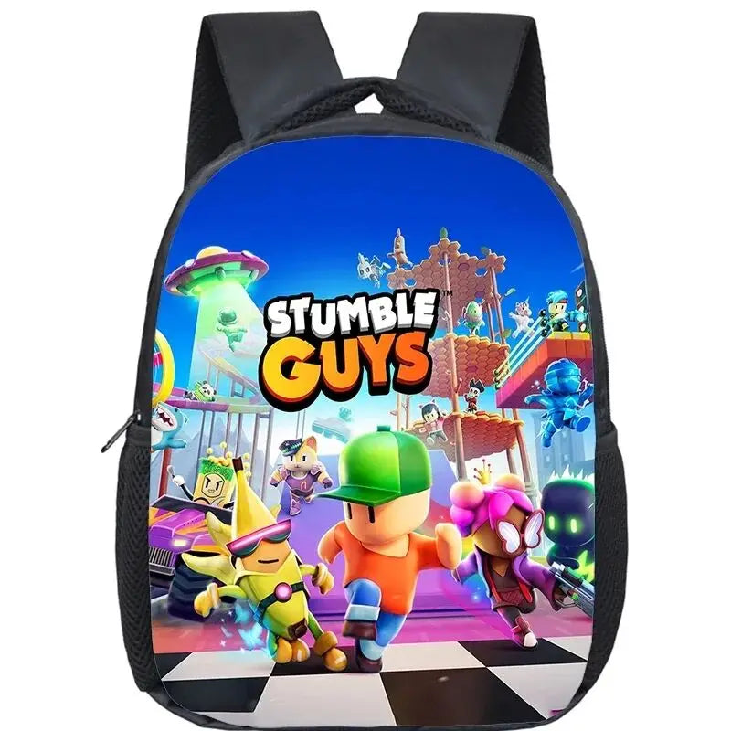 Cartoon Stumble Guys Backpack Children School Bags 3D Game Kids Backpack for Boys Girls Kindergarten Bag Baby Toddler Bookbag