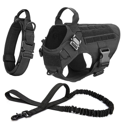 Large Dog Collar Dog Harness And Leash Set Pet Vest Tactical German Shepherd Harnesses For Small Dogs