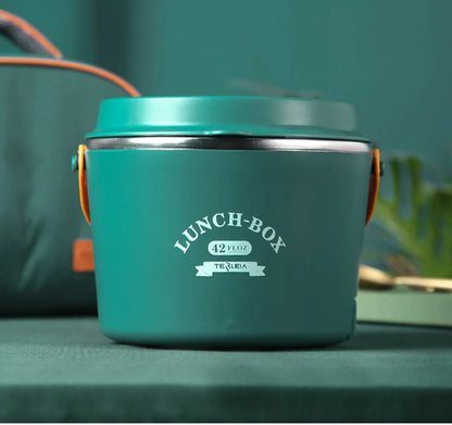School Office Car Picnic Electric Heating Lunch Box Stainless Steel Portable Adult Food Warmer Container 220V 110V 24V 12V 1.2L