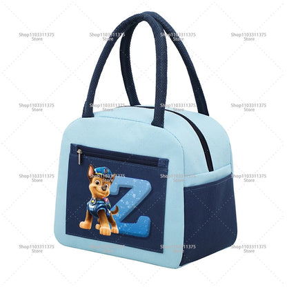 Cute PAW Patrol Thermal Bag Food Storage Container Letter A-Z Student Lunchbox Cartoon Fashion Handbags Bento Durable Bags Gifts