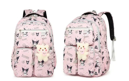 Kawaii Kuromi Backpack Junior High School Bag Student Schoolbag Anime Cartoon Shoulder Bag Girls Gift