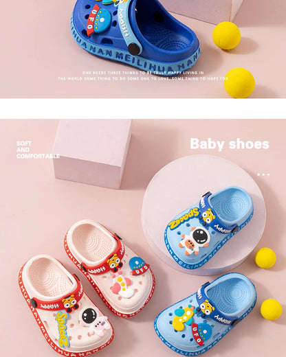 Children's Sandals EVA Ultra Light Boys and Girls Baby and Toddler Anti Slip Hole Shoes  Astronaut UFO Sandals Slippers