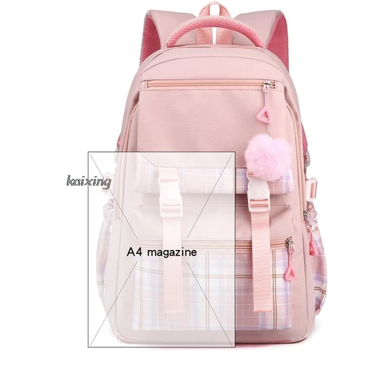 Lovely Kuromi Melody Backpacks Cosplay Plaid Women Men multi-pocket Lightweight School Bags Travel Ins Capacity Laptop Mochilas