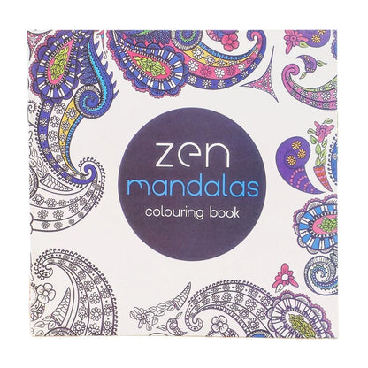128 Pages Zen Mandalas Coloring Book For Adults Children Relieve Stress Kill Time Secret Garden Book with 12 Color Pencils