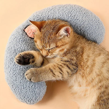 Pet Calming Pillow Comfortable Cute U Shaped Pet Cat Little Pillows Skin-Friendly Elastic Cushion Pet Accessories for Dogs
