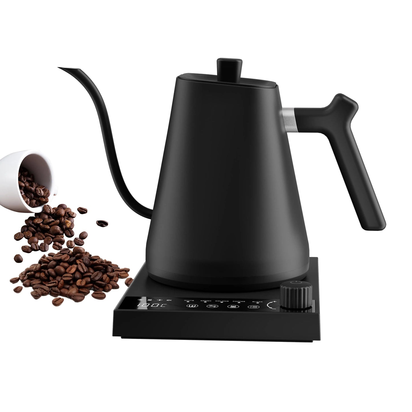 600ml Gooseneck Electric Kettle Hand Brew Coffee Pot Temperature Control Smart Tea Pot Rapid Heating Kettle 220V
