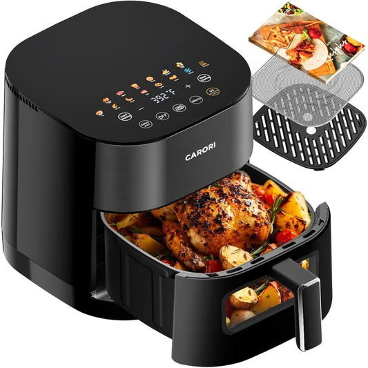 6Qt Large Capacity, 392℉ Max Crisp, Airfryer No Filping Dual Heating, Bake, Roast, Dehydr