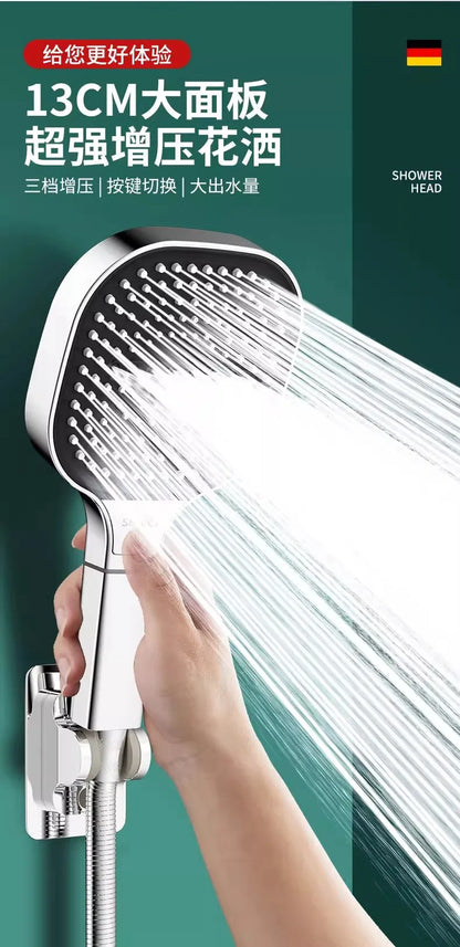 New 13CM Large Panel 3 Modes Adjustable Home Shower Head High Pressure Massage ShowerHead Filter Element Bathroom Accessories