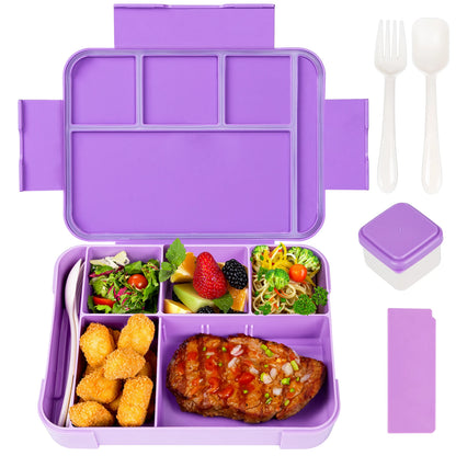 1330ML Lunch Box Adult Bento Boxes Food Containers with 6 Compartment and Tableware For Snack Work School Microwave Oven Heating