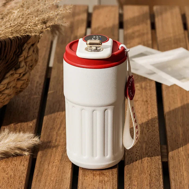 450ML Coffee Cup LED Temperature Stainless Steel Thermo Water Bottle  Display Keep Cold and Heat Thermal Mug Travel Vacuum Flask