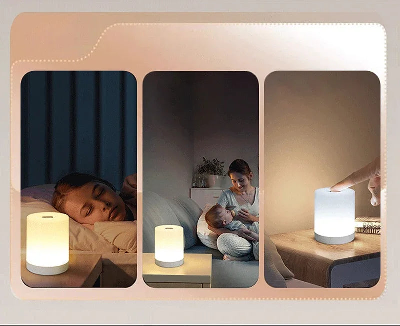 LED Night Light Touch Stepless Dimmable LED Table Lamp USB Portable Bedside Lamp for Bedroom Decor Sleeping Night Light Kid Gift