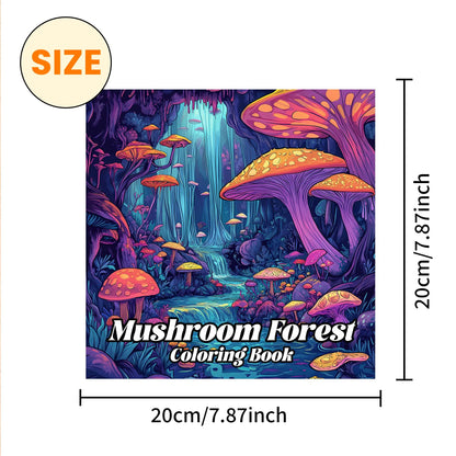 1pc Art Coloring Book 24Page Coloring Book Gift For Birthday Relieve Stress Kill Time Graffiti Painting Drawing Mushrooms Forest