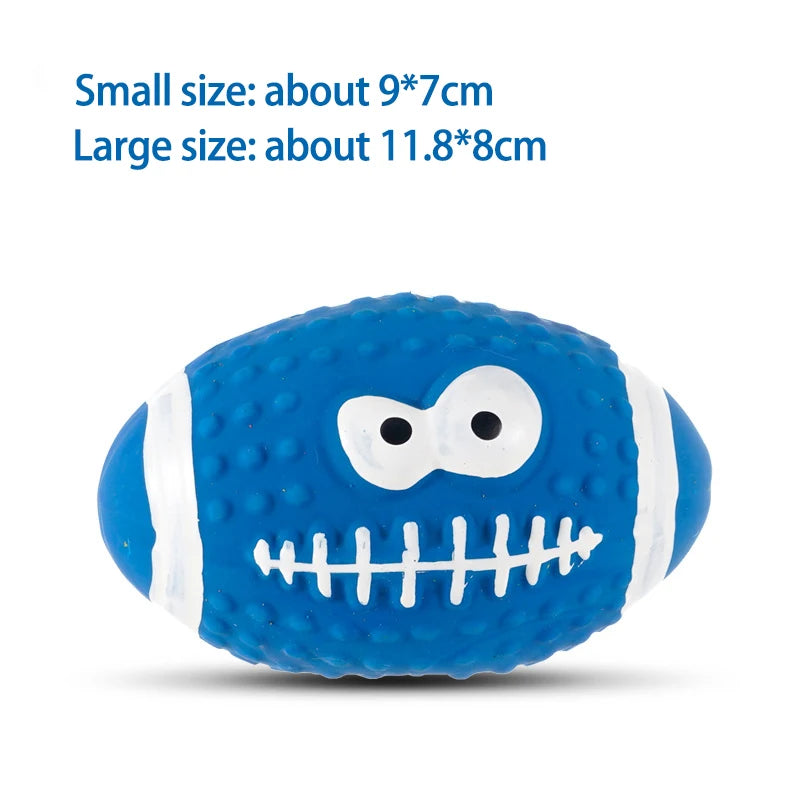 Pet Toys Olive Ball Squeaky Latex Dog Toy Ball S-L Soft Durable Interaction Smiling Face Rugby Dog Chewing Training Supplies