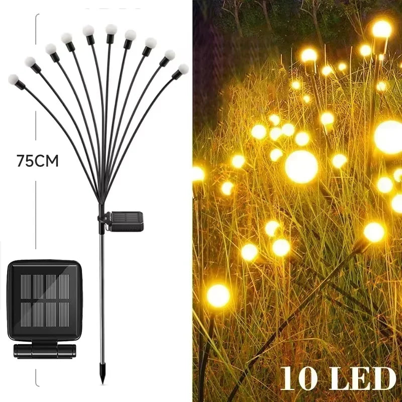 LED solar lawn lamp firefly lamp courtyard garden lawn camping decorative lamp waterproof wind-mounted lamp