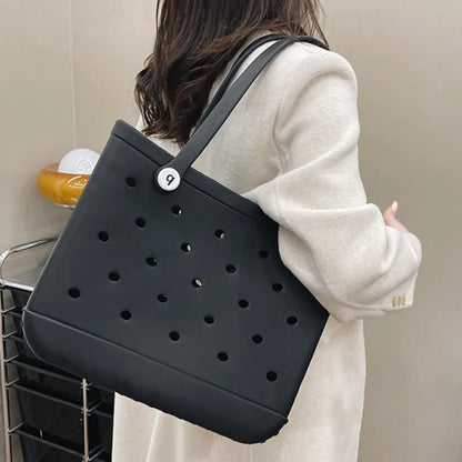 EVA Beach Jelly Bag Rubber Waterproof Shoulder Handbag Large Capacity Portable Travel Handbag Summer Pool Fashion Women Tote Bag