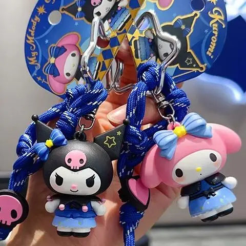 New Sanrio Kuromi 3D Keychain Kawaii Mymelody Cartoon Doll Couple Backpack Pendant Children's Birthday Toy Gift