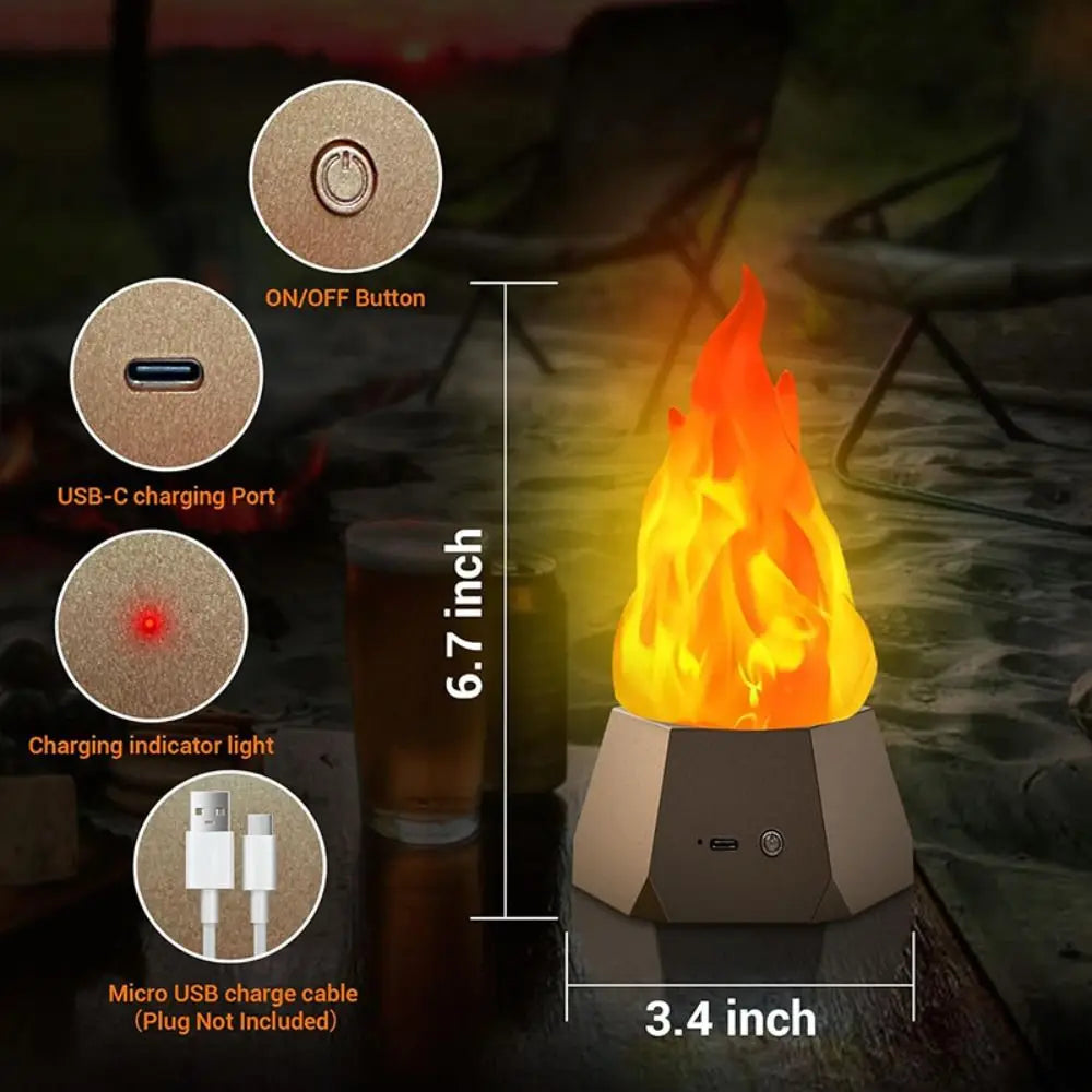 Waterproof Design LED Simulation Flame Light Flame Simulation USB Outdoor Waterproof Lamp Decorative Light LED