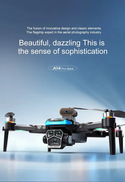 Drone A14ProMax GPS 4KHD Camera LCD Touch Screen  Remote Control Quadcopter 360 °     Obstacle Avoidance Brushless RC Drone Toys