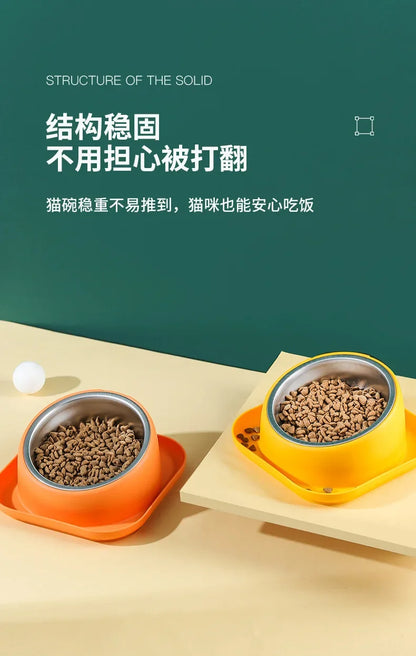 Pet bowl cat bowl oblique mouth bowl dog food bowl anti-knock dog bowl wholesale dog bowl drinking water integrated pet feeder
