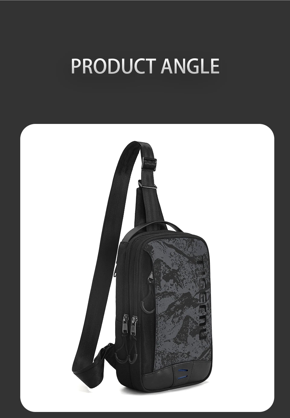 Lifetime Warranty Chest Bag For Men Cool Style Men Shoulder Bag 9.7inch IPad Bag Casual Male Crossbody Bag Lightweigt Mini Bags