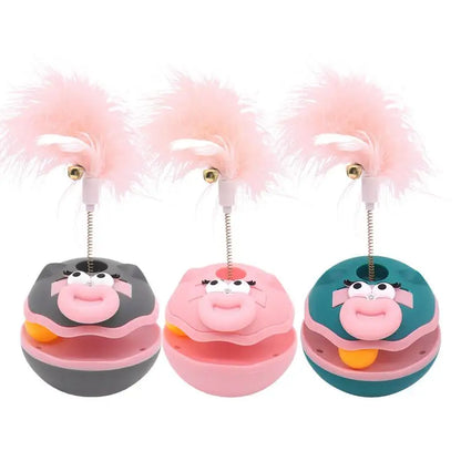 Cat Teaser Cat Interactive Toys Turntable Ball Kitten Accessories With Feather Bell Pet Supplies Enrichment Indoor Games For