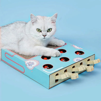 Cat Toy Whack-a-Mole Cat Scratching Board Toy Grinding Claw Rest Play Funny Cat Interactive Multifunctional Cat Supplies