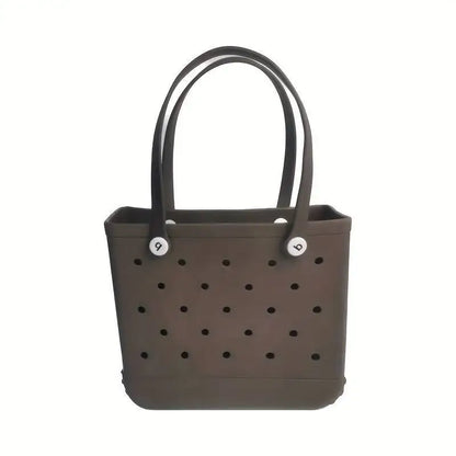 M/L/XL Fashion Beach Bags EVA Rubber Waterproof Storage Baskets Travel Shopping Handbag Women Shoulder Solid Color Tote Bag