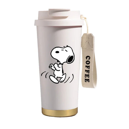 500ml Snoopys Stainless Steel Insulated Water Bottle Anime Kawaii Portable Travel Outdoor Car Tea Coffee Mug Cold Thermos Cup