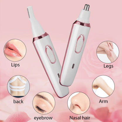 4in1 Electric Epilator Lady Shaver Body Arm Leg Hair Removal Device Painless Cordless Eyebrow Trimmer Women Razor USB Charging