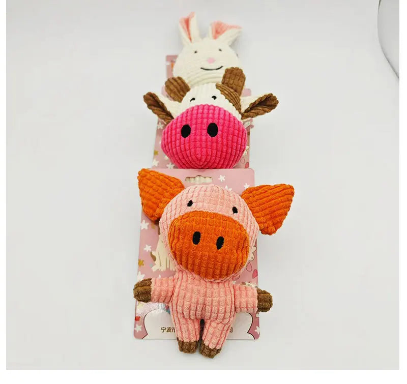 Plush Dog Toy Bite Resistant Squeaky Sound Dog Toy for Small Large Dogs Puppy Pets Training Accessories Cute Animals Shape