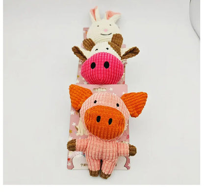 Plush Dog Toy Bite Resistant Squeaky Sound Dog Toy for Small Large Dogs Puppy Pets Training Accessories Cute Animals Shape